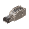 Plug RJ45 Blindado, Instalación Recta, Terminación en Campo Certificable, Compatible con Cat5e, Cat6 y Cat6A, Color Plata