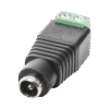 Adaptador Hembra Tipo Jack de 3.5 mm polarizado de 12 Vcc / Terminales Tipo Tornillo / Polarizado (+/-) / Ideal para Cámaras de CCTV.