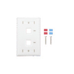 Placa de pared de 2 puertos, Keystone, con espacio para etiqueta, Color Blanco