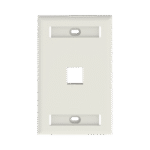 Placa de Pared Vertical, Salida Para 1 Puerto Keystone, Con Espacios Para Etiquetas, Color Blanco Mate