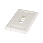 Placa de Pared Vertical, Salida Para 2 Puertos Keystone, Con Espacios Para Etiquetas, Color Blanco Mate