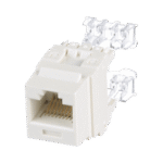 Conector Jack Estilo 110 (de Impacto), Tipo Keystone, Categoría 6, de 8 posiciones y 8 cables, Color Blanco mate