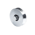 (305V-100) - Rueda con ranura en V de 4" / Para puertas corredizas / Hasta 940 lb (425 Kg) / 2 rodamientos / 1-1/8" de ancho / Galvanizado