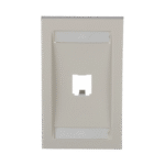 Placa de Pared Vertical Ejecutiva, Salida Para 1 Puerto Mini-Com, Con Espacios Para Etiquetas, Color Blanco Mate