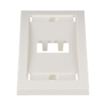Placa de Pared Vertical Ejecutiva, Salida Para 2 Puertos Mini-Com, Con Espacios Para Etiquetas, Color Blanco Mate