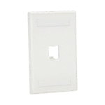 Placa de Pared Vertical Clásica, Salida Para 1 Puerto Mini-Com, Con Espacios Para Etiquetas, Color Blanco Mate