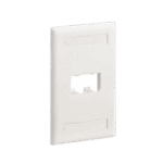 Placa de Pared Vertical Clásica, Salida Para 2 Puertos Mini-Com, Con Espacios Para Etiquetas, Color Blanco Mate