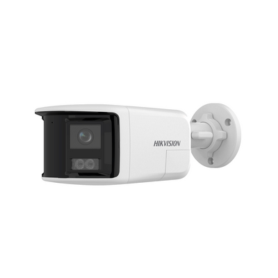 [PROTECCIÓN ACTIVA] Bala IP 6 Megapixel / 2 Lentes de Lente 2.8 mm (Imagen Panorámica 180°) / 40 mts IR / Exterior IP67 / Luz Intermitente y Alerta de Audio / Audio Bidireccional / ACUSENSE / WDR 120 dB / Micro SD / Estrobo Azul y Rojo