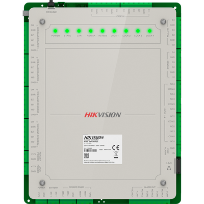 Controlador de Acceso 4 Puerta Administrable en la Nube con HikConnect Teams / Interfaz Web / 2 Lectores de Huella o Tarjeta / 100,000 Tarjetas / 10,000 Huellas / Incluye Gabinete y Fuente de Alimentación