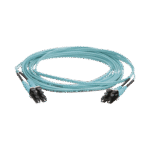 Jumper de Fibra Optica Multimodo 50/125 OM4, LC-LC Duplex, OFNR (Riser), Color Aqua, 3 Metros