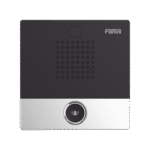 Mini Intercomunicador para hotelería y hospitales, con diseño elegante, PoE, 1 botón, 1 relevador integrado de salida y entrada.