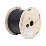 Carrete de 1 km de Fibra Óptica Aérea Mini Figura 8 G.657A2 tipo Drop, Monomodo de 2 Hilos (bifibra), Color Negro