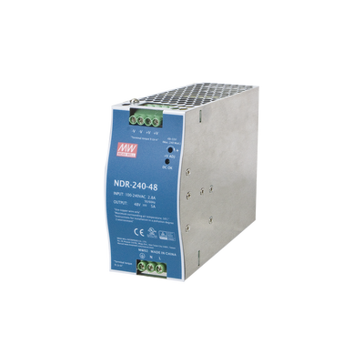 Fuente de poder industrial 48VCD 240W para montaje en riel DIN