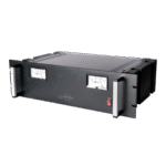 Fuente de poder 13.8Vcd, 50A, lineal regulada con circuito cargador de baterías, medidores, para instalación en rack