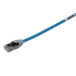 Patch Cord Cat6A, Diametro Reducido 28 AWG, Blindado S/FTP, CM/LS0H, 20 cm, Color Azul