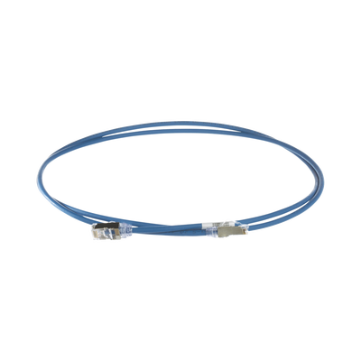 Patch Cord Cat6A, Diametro Reducido 28 AWG, Blindado S/FTP, CM/LS0H, 1m, Color Azul