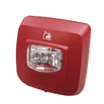 Sirena con Lámpara Estroboscópica a 2 Hilos / Montaje en Pared / Color Rojo / UL / 15, 75 y 115 Candelas / Temporal 3 Alto y Bajo / Modo Continuo