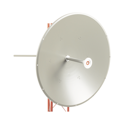 Antena altamente direccional, Ganancia de 36 dBi, Amplio rango frecuencia (4.9 - 6.5 GHz), Conectores N-Hembra, incluye montaje para torre y montaje estabilizador para fuertes vientos.