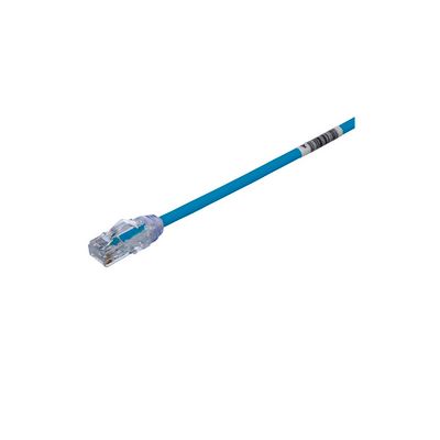 Cable de Parcheo UTP Cat6A, CM/LSZH, Diámetro Reducido (28AWG), Color Azul, 1 metro
