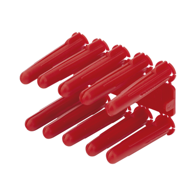 Taquete de 1/4 plástico paquete de 100 piezas para fijar objetos con tornillo en muros y techos de concreto o superficies sólidas, compatible con tornillo TH10X de 10 x 1 1/2" (1103-03100)