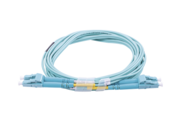 Jumper de Fibra Óptica Multimodo OM3 50/125 LC-LC OFNR (Riser), 2.0 mm, Dúplex, Aqua, 3 metros
