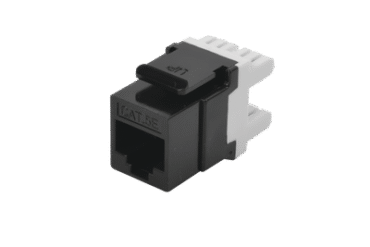 Módulo Jack Keystone Cat5e con terminación en ángulo 180 º Color Negro
