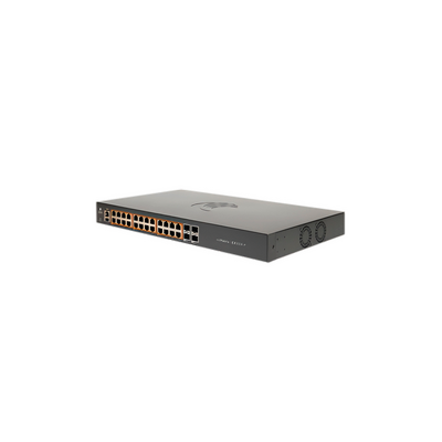 Switch cnMatrix EX1028 de 24 puertos PoE 802.3af/at, 200 W, Gigabit Ethernet y 4 SFP, Capa 2, gestión en la nube