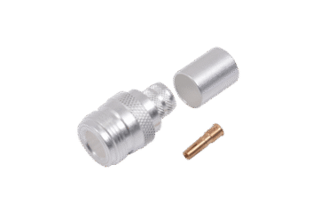 Conector N Hembra de Anillo Plegable para Cables 9913, 8214, LMR-400, RG8/U-SYS, RFLASH-1113, Plata/ Oro/ Teflón.