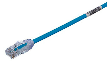 Cable de Parcheo UTP Cat6A, CM/LSZH, Diámetro Reducido (28AWG), Color Azul, 0.5 metros