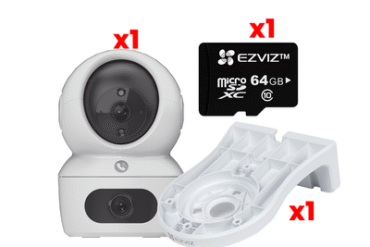 Kit Cámara PT Wifi 2K Dual / Aaudio de Dos Vías / Detección Humana / Visión a Color / Interior / Incluye Montaje para Pared / Incluye Memoria SD 64 GB