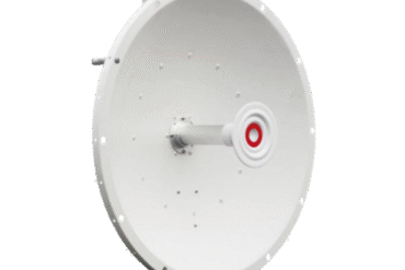 Antena direccional de 2ft, 5.1 a 7.1 GHz, Ganancia 30 dBi, Conectores RP SMA (sma hembra inverso), Polarización doble, incluye montaje para torre o mástil