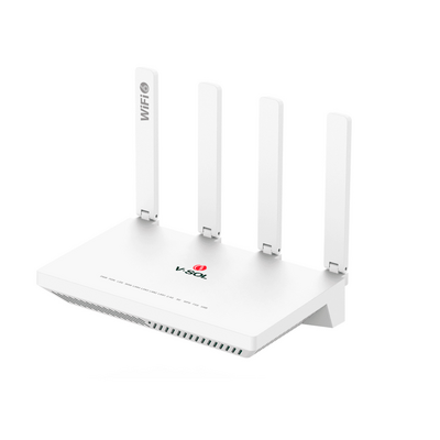 ONU GPON/EPON con Wi-Fi 6 AX1500 / Wi-Fi Doble banda 2.4 y 5 GHz / 4 Puertos Gigabit / Puerto PON SC/APC, Hasta 1500 Mbps con Antena plegable de 180°