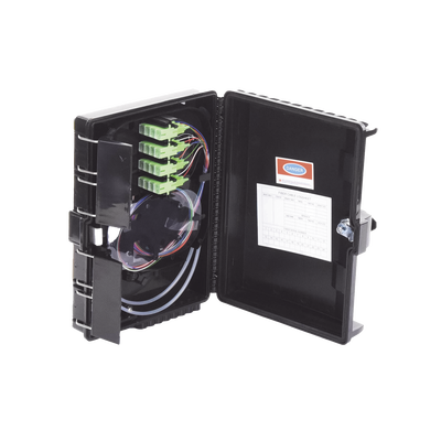 Caja NAP (Network Access Point) Cierre de Empalme para 24 fusiones de fibra óptica, Interior/Exterior, con 16 acopladores SC/APC y splitter 1x16, IP65