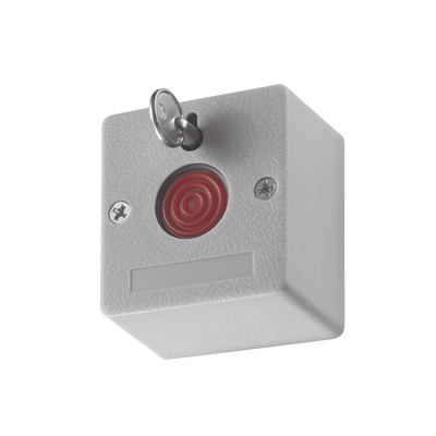 Botón de Pánico Cableado / Compatible con Cualquier Panel de Alarma / LLave de Seguridad / NO / NA / Material Retardante al Fuego (ABS)