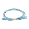 Jumper de Fibra Óptica Multimodo OM4 50/125 LC-LC OFNR (Riser), 2.0 mm, Dúplex, Aqua, 2 metros