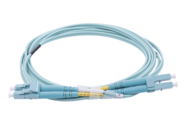 Jumper de Fibra Óptica Multimodo OM4 50/125 LC-LC OFNR (Riser), 2.0 mm, Dúplex, Aqua, 2 metros