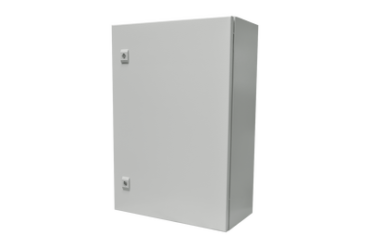 Gabinete de Acero IP66 Uso en Intemperie (500 x 700 x 250 mm) con Placa Trasera Interior y Compuerta Inferior Atornillable (Incluye Chapa y Llave).