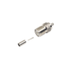 Conector UHF Hembra (SO-239) en Línea, de Anillo Plegable para Cable RG-58/U, RG-142/U, Níquel/ Plata/ Delrin.